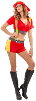 Sexy Brandweer Dame Pakje Rood - Zalm