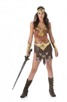 Sexy bruine en goudkleurige gladiator outfit voor vrouwen - L - Volwassenen kostuums