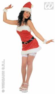 Sexy kerstvrouw kostuum fluweel Rood - Zalm
