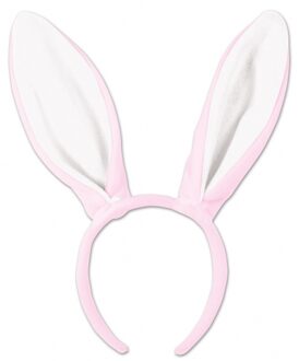Sexy konijnenoren diadeem roze/wit