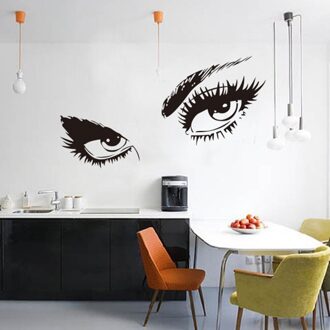 Sexy Lash & Wenkbrauwen Eye Muurstickers Meisje Slaapkamer Woonkamer Slaapkamer Decoratie Voor Muurschilderingen Vinyl Wimpers Muur decals black4