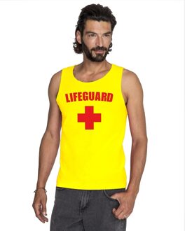 Sexy lifeguard/ strandwacht mouwloos shirt geel heren M