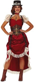Sexy rood steampunk kostuum voor vrouwen - S - Volwassenen kostuums