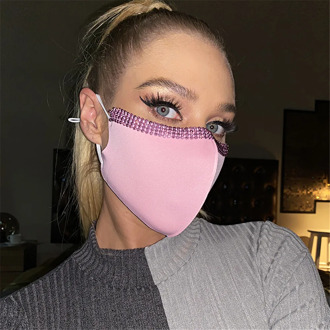 Sexy Shiny Rhinestone Crystal Face Mask Jewelry for Unisex Simple Sexy Nightclub Party Facemask Gift Luxury Design Mouth Mask