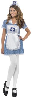 Sexy wit en blauw verpleegster kostuum voor vrouwen - Verkleedkleding