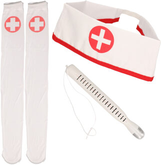 Sexy zuster/verpleegster verkleed set - 3-delig - carnaval accessoires