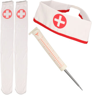 Sexy zuster/verpleegster verkleed set - 3-delig - carnaval accessoires