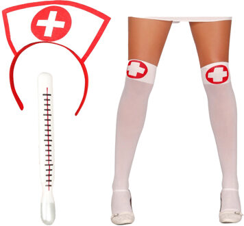 Sexy zuster/verpleegster verkleed set - 3-delig - carnaval accessoires