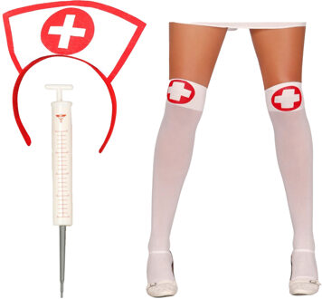Sexy zuster/verpleegster verkleed set - 3-delig - carnaval accessoires