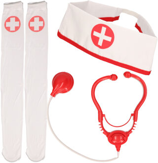 Sexy zuster/verpleegster verkleed set - 3-delig - carnaval accessoires