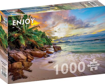 Seychelles Beach at Sunset Puzzel (1000 stukjes)