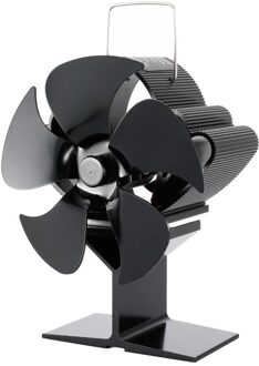 SF103S 5 Blades Warmte Aangedreven Kachel Ventilator Voor Hout Log Brander Heater Haard Brandstofbesparing Rustig Ecofan Efficiënte zwart