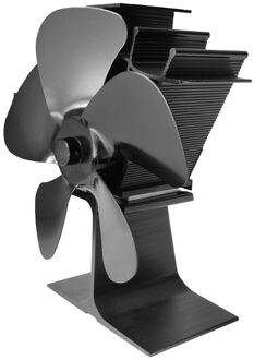 SF204G 5 Blades Warmte Aangedreven Kachel Fan Log Hout Brander Ecofan Rustig Haard zwart