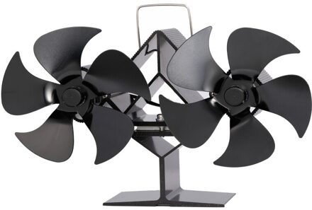 SF803 10 Blades Warmte Aangedreven Kachel Ventilator Voor Hout Log Brander Heater Haard Brandstof X6HC zwart
