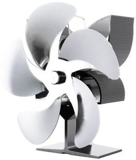 SF902S Thermische Power Haard Kachel Vijf Bladen Haard Verwarming Ventilator Veilig Thuis Haard Ventilator Efficiënte Warmte zilver