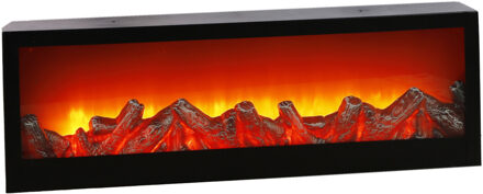 Sfeer openhaarden met LED haardvuur 60 x 10 x 20 cm - Sfeerhaarden Zwart