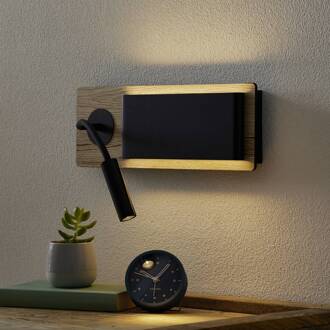 Sfeer wandlamp, indirect licht met leeslamp zwart