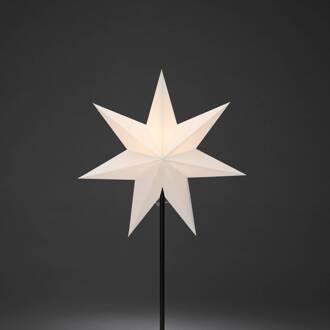 Sfeerlamp papieren ster, 7 punten wit hoogte 65 cm wit, zwart