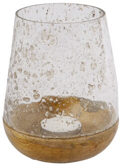 Sfeerlicht druppel glas/hout steenslag