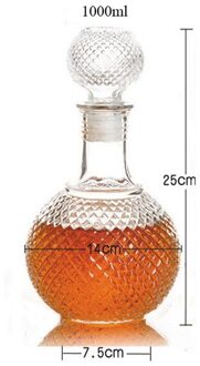 Sferische Bar Crystal Whiskey Fles Wijn Bier Fles Transparant Wijn Fles Thuis Bar Wealed Wijnfles Decanter Gereedschap 1000ml