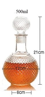 Sferische Bar Crystal Whiskey Fles Wijn Bier Fles Transparant Wijn Fles Thuis Bar Wealed Wijnfles Decanter Gereedschap 500ml