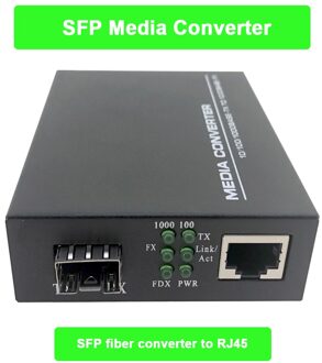 SFP Fiber media Converter om RJ45 Gigabit Media Converter SFP 10/100/1000 M Ethernet Converter Transceiver fiber optische schakelaar