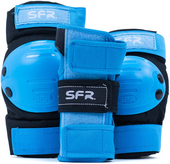Sfr Essentials Triple Pad Set Junior blauw - zwart