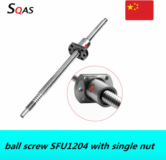 SFU1204 200 250 300 350 400 450 500 550 600 700mm rolled ball screw C7 with 1204 single ball nut BK/BF10 end machined for CNC