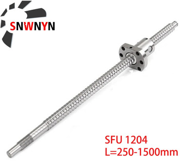 SFU1204 Ball Screw 250mm 300 350 400 450 500 550 600 650 800 1000 1500mm BallScrew With 1204 Flange Single Ball Nut End Machined