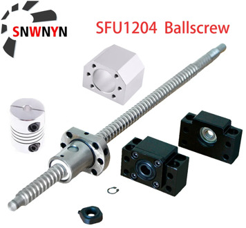 SFU1204 Set: RM1204 Rolled Ball Screw C7 With End Machined+1204 Ball Nut + Nut Housing+BK/BF10 End Support+Coupler For CNC Parts