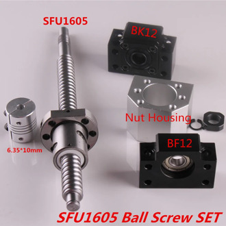 SFU1605 Set SFU1605 Rolled Ball Screw C7 End Machined + Ballnut + Nut Housing BK/BF12 End Support + Coupler RM1605 Ballscrew