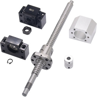 SFU1605 set:SFU1605 rolled ball screw C7 with end machined + 1605 ball nut + nut housing+BK/BF12 end support + coupler RM1605