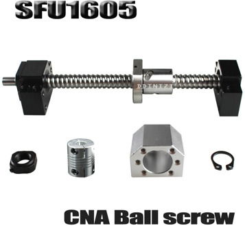 SFU1605 Set SFU1605 Rolled Ball Screw C7 With End Machined + 1605 Ball Nut + Nut Housing+BK/BF12 End Support + Coupler RM1605