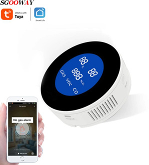 Sgooway Tuya WiFi Natural Gas Leak Detector Detection Alarm Gas Detector LCD Temperature Sensor For Smart Life