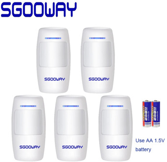 Sgooway Wireless Passive Infrared Detector PIR Motion Sensor For 433MHz Wifi GSM PSTN Home Security Alarm System