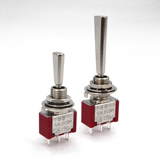 SH T80-T Series Flat Handle 6.35mm Panel Mount Mini Toggle Switch For RC Model Remote Controlller