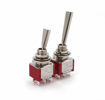 SH T80-T Series Flat Handle 6Pin DPDT Panel Mount Mini Toggle Switch For RC Model Remote Controlller