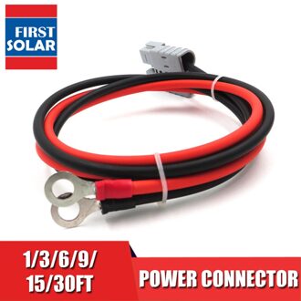 SH50 Plug 50A 600 V Verlengen kabel 0.3 m 1 m 2 m 3 m 5 m 10 m solar kabel 2.5mm2 met M8 terminal ring Batterij lug bout tab 15ft