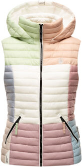 Shadaa Multikulti dames gewatteerde bodywarmer – Licht, kleurrijk & trendy - maat Veelkleurig