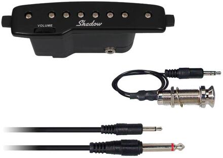 Shadow SH-145-B active soundhole pickup, black humbucker with 4 meter cable, 3v battery, volume, soundhole 9-11cm