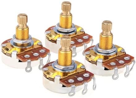 Shaft Full Metric Sized Control Pots A500K o Taper Potentiometers Pot for Electric Guitar Bass (Set of 4)