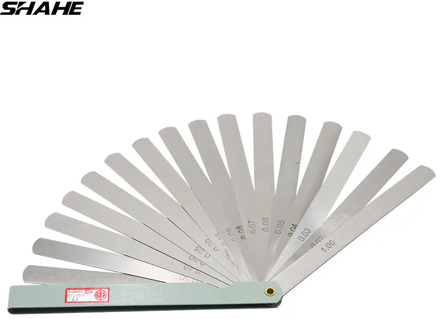 shahe 150 mm length Metric Feeler Gauge 0.02-1.00 mm Feeler Gauge 17 Blades Measuring Tools