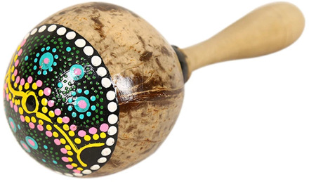 Shaker musical Coconut Shell Sand Hammer Shaker Aslatua Gourd Kashaka Indonesia Shaker Rattle Percussion Musical Instrument Toy