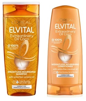 Shampoo en Conditioner L'Oréal Paris Elvital Extraordinary Oil Coconut Shampoo & Conditioner 250 ml + 200 ml