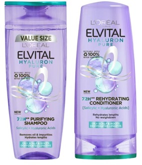Shampoo en Conditioner L'Oréal Paris Elvital Hyaluron Pure Shampoo & Conditioner 400 ml + 300 ml