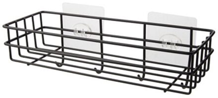 Shampoo Houder Ijzer Kruiden Opbergrek Wandmontage Drijvende Plank Keuken Organisator Douche Opknoping Mand zwart