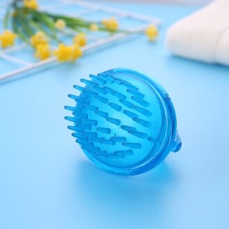 Shampoo Massage Borstel Handheld Siliconen Wassen Kam Douche Hoofdhuid Hoofd Meridiaan Massage Kam Grove Blauw