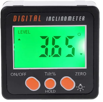 SHANWEN Digital Inclinometer LCD Electronic Protractor Aluminum Alloy Shell Bevel Box Angle Gauge Meter Measuring Tool 4 x 90°