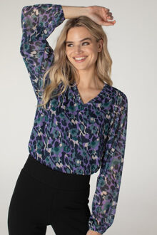 Shar top multi color Blauw