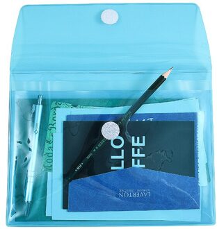 Sharkbang 1Pc Pvc Transparante A5 Bestand Zak Papieren Potlood Document Organizer Opbergtas Waterdichte Klittenband Zak Briefpapier 1stk blauw